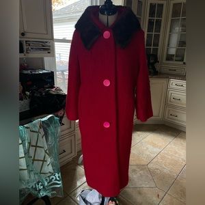 1960’s Virgin wool coat with real fur collar.